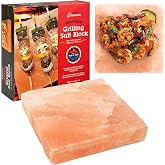 Camerons Himalayan Pink Salt Block for Grilling, 8"x8" | Barbecue Grill Slab Maintains Even Temperature Hot or Cold, Naturally Adds Salty Flavor to Cooking, Grilling Gift for Men