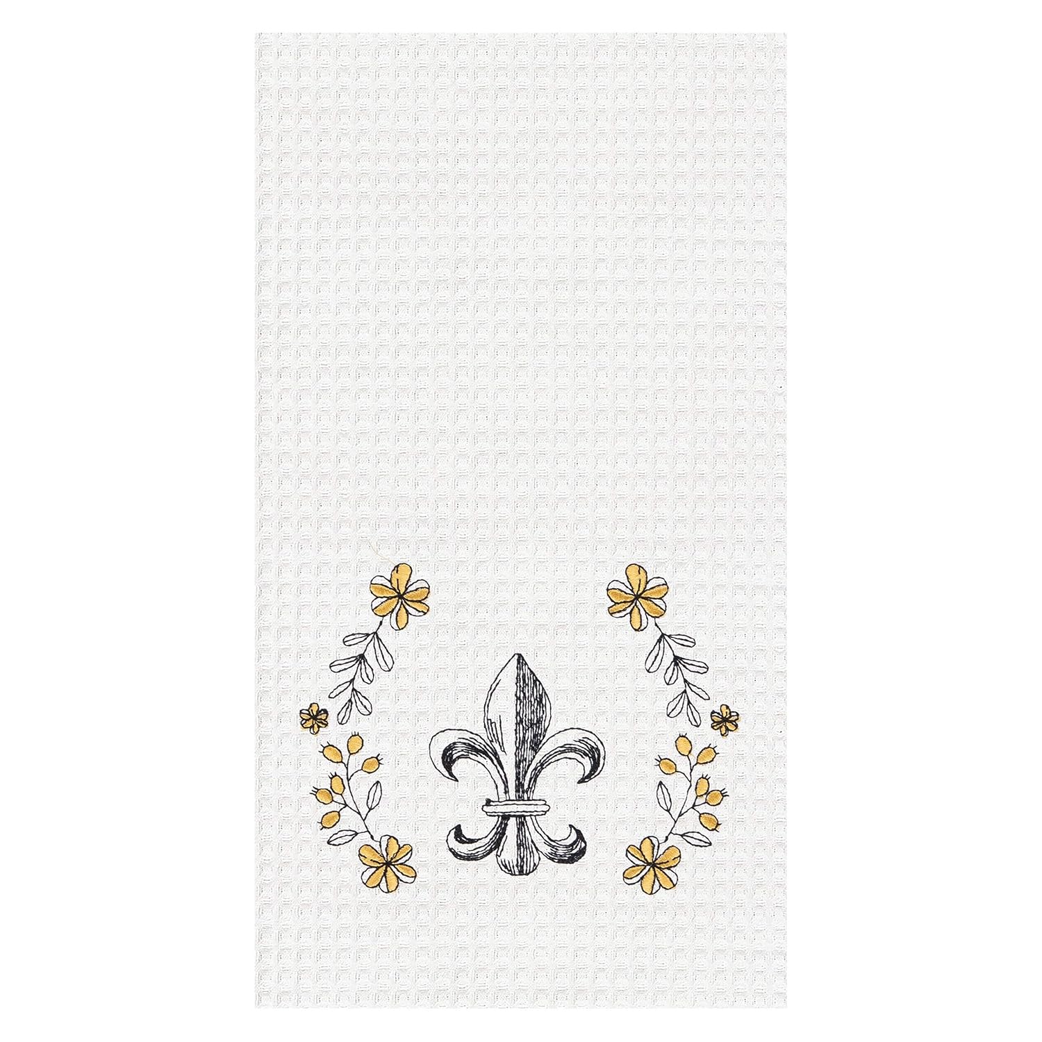 Amazon Com C F Home Fleur De Lis Kitchen Embroidered Waffle Weave