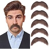 Yan Dream 5pcs/Pack Fake Mustache for Men Classic Halloween Self Adhesive Fake Beard Novelty Stick On Fake Mustaches