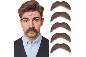 Yan Dream 5pcs/Pack Fake Mustache for Men Classic Halloween Self Adhesive Fake Beard Novelty Stick On Fake Mustaches