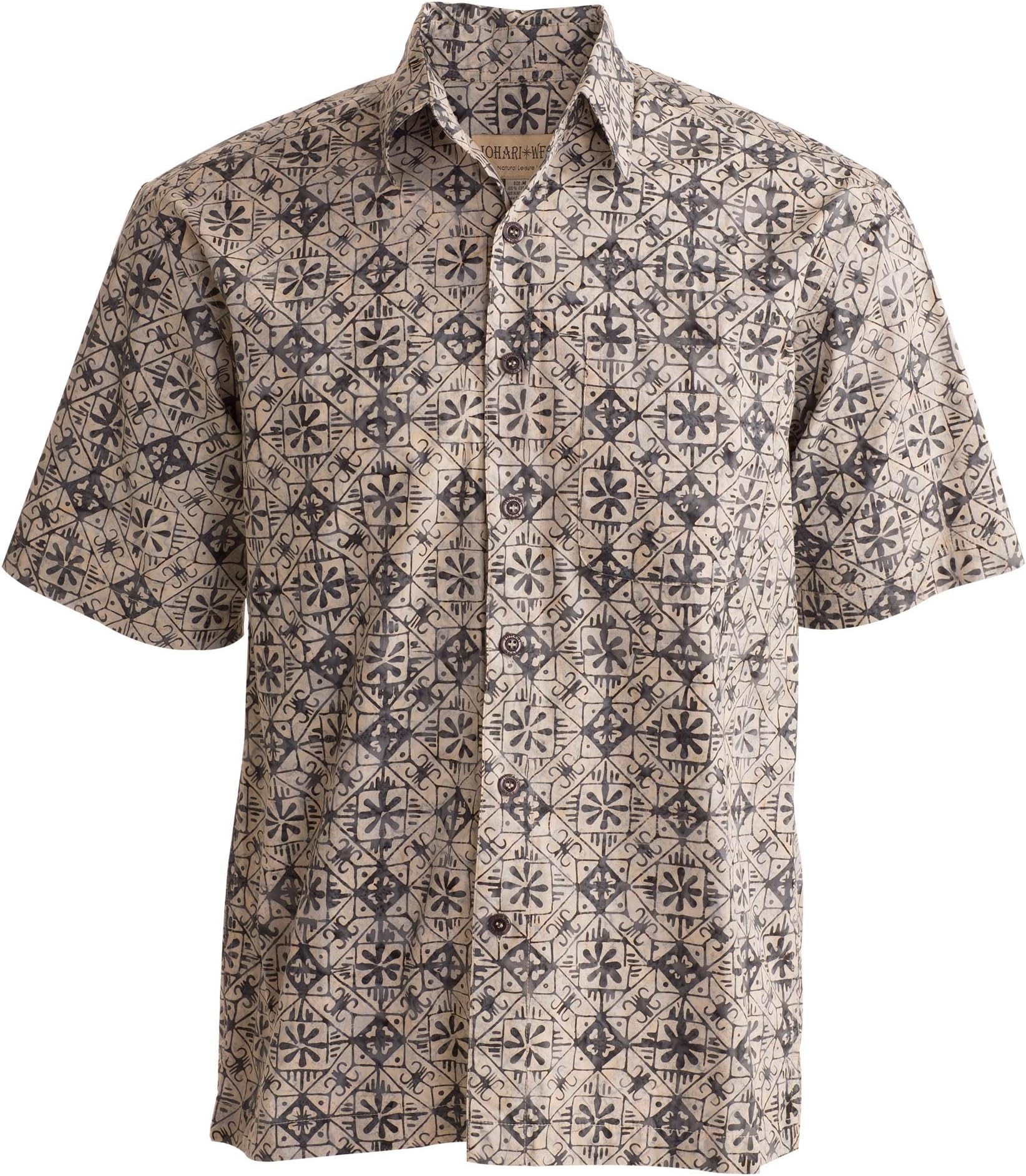 Johari West, Hawaiian Short Sleeve Cotton Button-Down Shirt for Men
