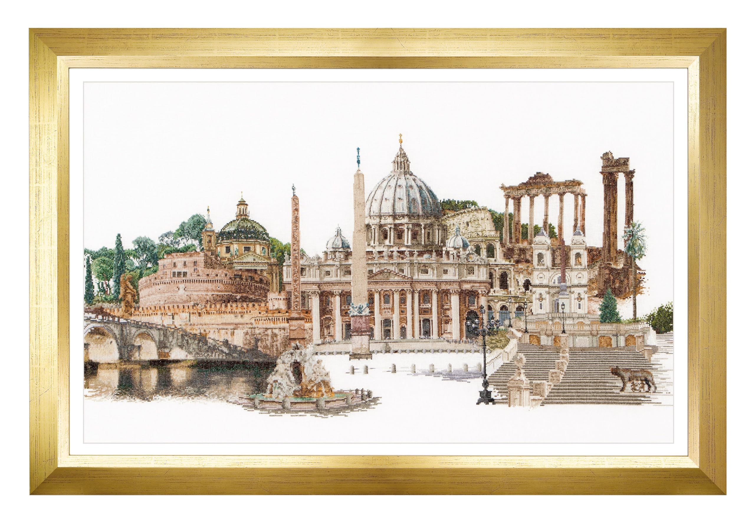 Thea Gouverneur - Counted Cross Stitch Kit - Rome Italy - Aida - 18 Count - Embroidery Kit for Adults - DMC Embroidery Threads and Other Cross Stitch Supplies Included - 499A โ image 1