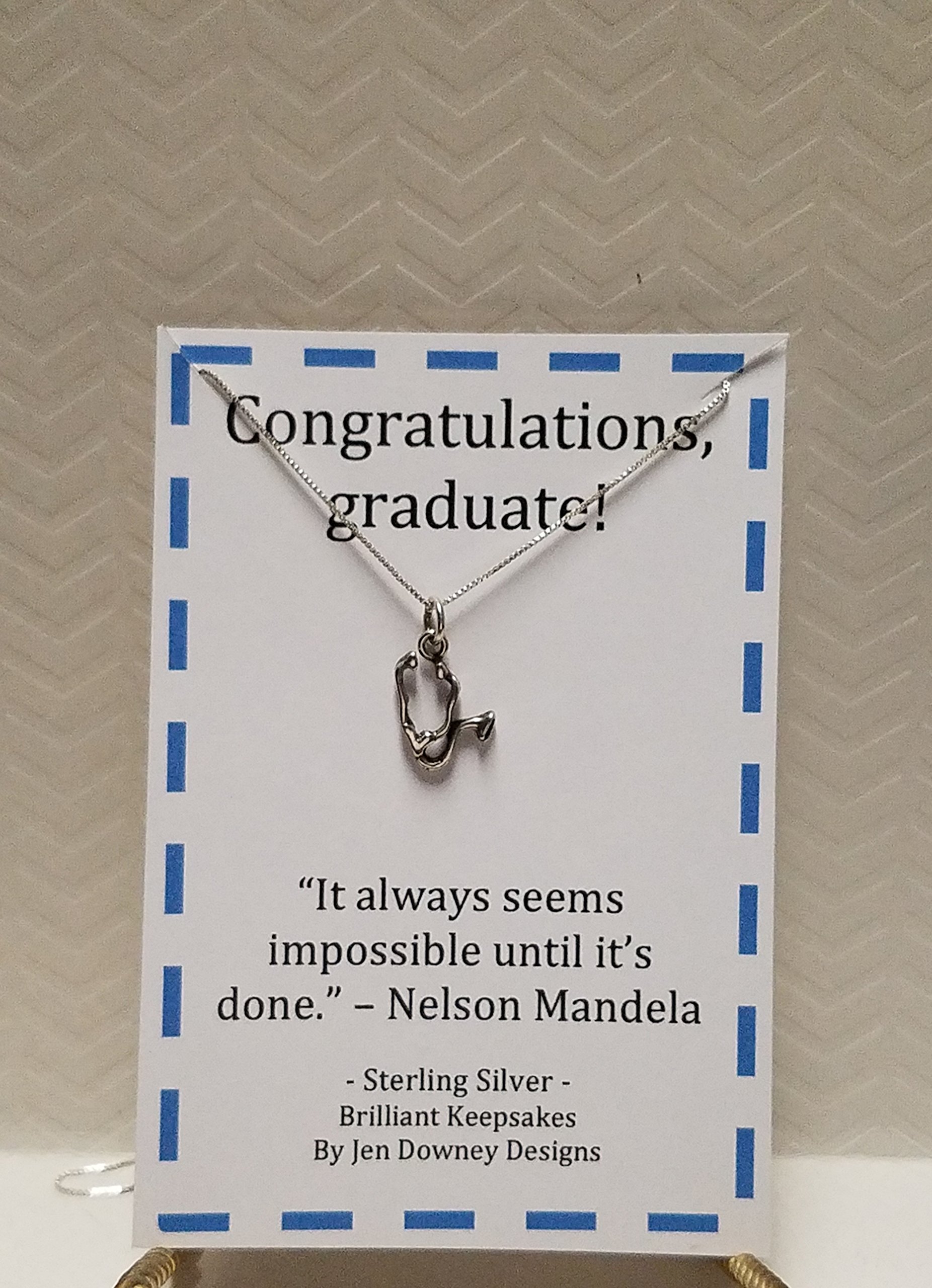 Nurse Graduation Gift Sterling Silver Stethoscope Necklace Impossible Until Done