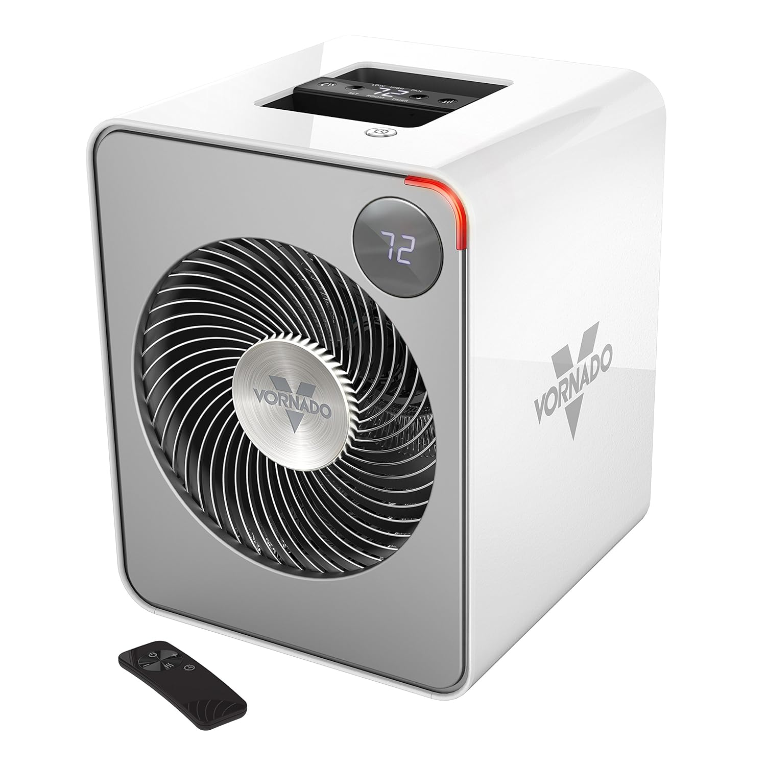Vornado VMH500 Whole Room Metal Heater with Auto Climate, 2 Heat Settings, Adjustable Thermostat, 1-12 Hour Timer, and Remote Ice White
