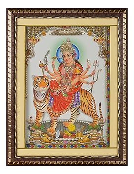Thar Stores Durga Wall Frame/Wall Hanging (58 cm x 3 cm x 46 cm)