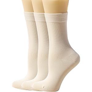 SRYL Women's Crew Socks Soft Combed Cotton Seamless Toe