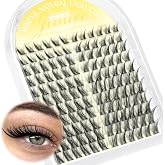 Cat Eye Natural Lash Clusters Wispy Eyelash Clusters 10-16MM Cluster Eyelash Extensions Left Right DIY Lash Extension Soft D-Curly Fox Eye Lashes Clusters 132Pcs Anime Individual Lashes