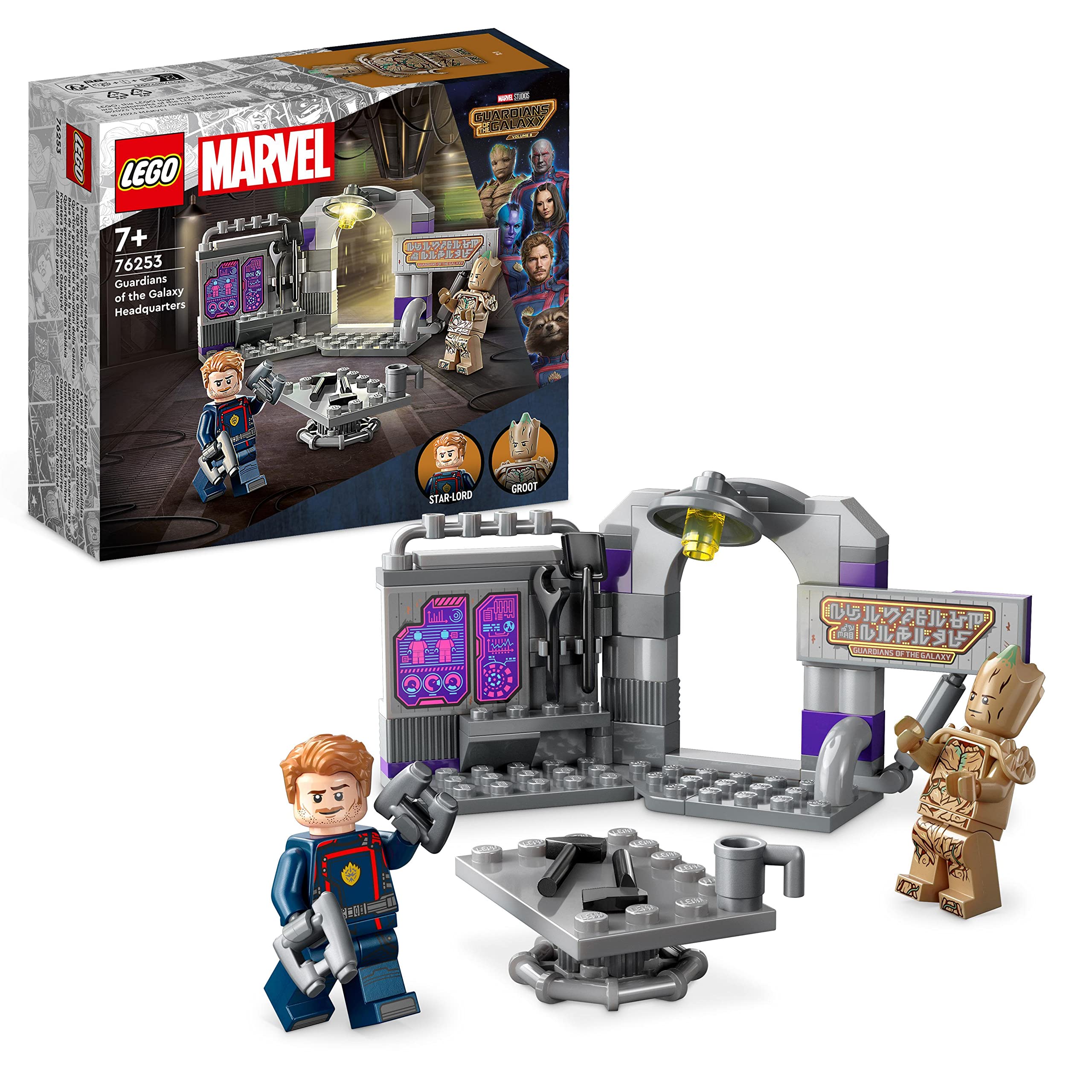 LEGO 76253 Marvel Guardians of the Galaxy Headquarters Volume 3 Set with Groot and Star-Lord Minifigures, Super Hero Building Toy for Kids, Girls and Boys 7 and up