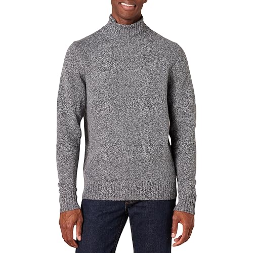 Amazon Essentials Men's Long-Sleeve Soft Touch Turtleneck Sweater, Charcoal Marl, Medium