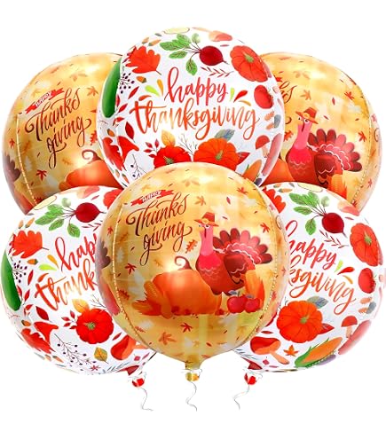 18 Pcs Thanksgiving Foil Balloons Set Large Happy Fall Balloons Maple Leaf Pine Cones Pumpkin Turkey Squirrel Autumn Theme Festival Party Supplies