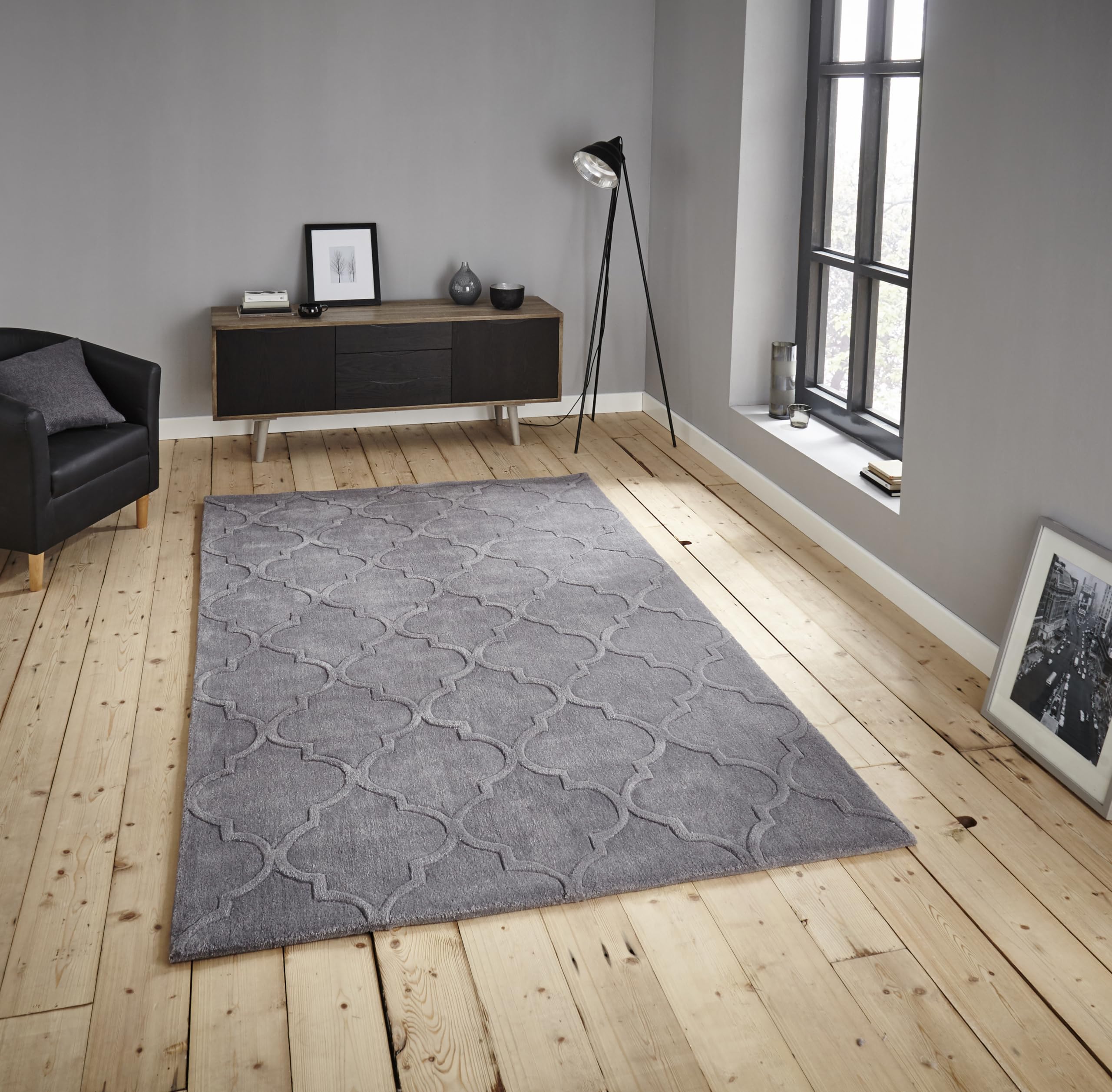 Rugs Direct Rug, 100% Acrylic, Silver, W150cm x L230cm