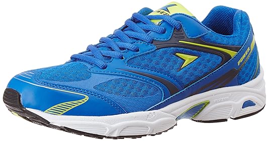 blue running shoes