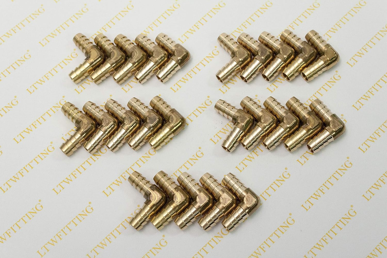LTWFITTING 90 Deg Elbow Brass Barb Fitting 3/8-Inch x3/8-Inch(10mm) Hose ID Air/Water/Fuel/Oil/Inert Gases (Pack of 25) - Image 3