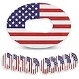 ExpressionMed - Adhesive Patch for Dexcom G6 (10-Pack) - Made in The USA, Waterproof, Split Backing, CGM Tape (US Flag)