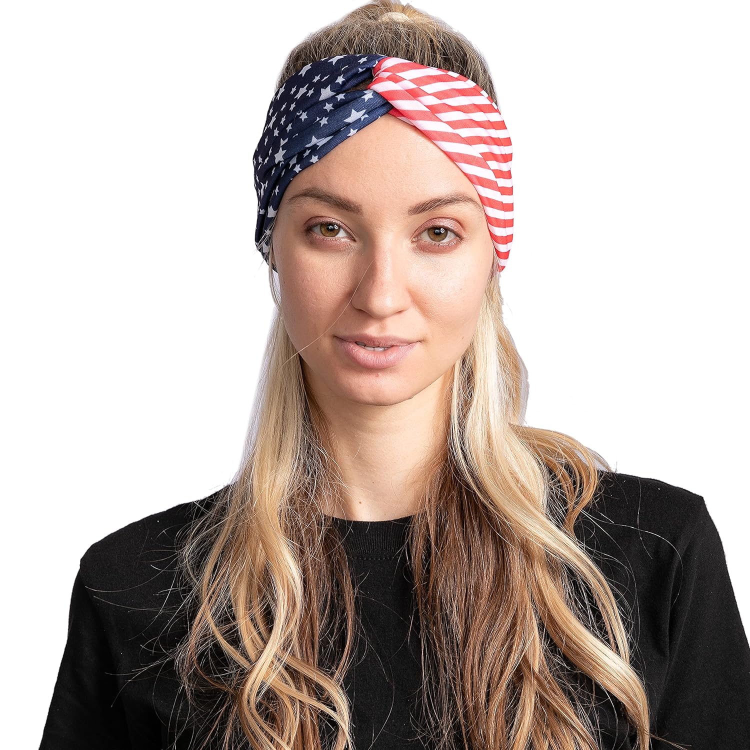JOYIN 6 Pcs Patriotic Headband American Flag Headbands for 4th of July Celebration, USA Red White and Blue Headband, Independence Day, Memorial Day, Patriotic Party Accessories: Beauty