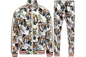 G-Style USA Men's Tiger Pattern Tracksuit Sets