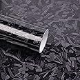 Lypumso Black Forged Carbon Fiber Vinyl Wrap, High Gloss Car Wrap Vinyl Film with Bubble Free Air Release Technology DIY Auto Decoration Sticker 1ft x 10ft