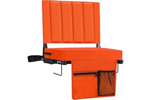 Halituny Stadium Seat for Bleachers with Back Support, Portable Bleacher Seat with Wide Comfy Padded Cushion, Metal Hook, Folding Stadium Chair with Shoulder Strap, Carry Handle, Cup Holder