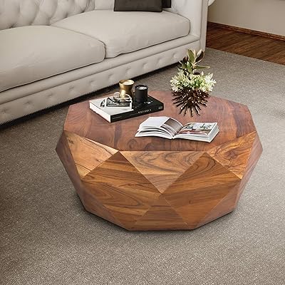 Buy The Urban Port Diamond Shape Acacia Wood Coffee Table With Smooth Top Dark Brown Online In Indonesia B07tt6njcj