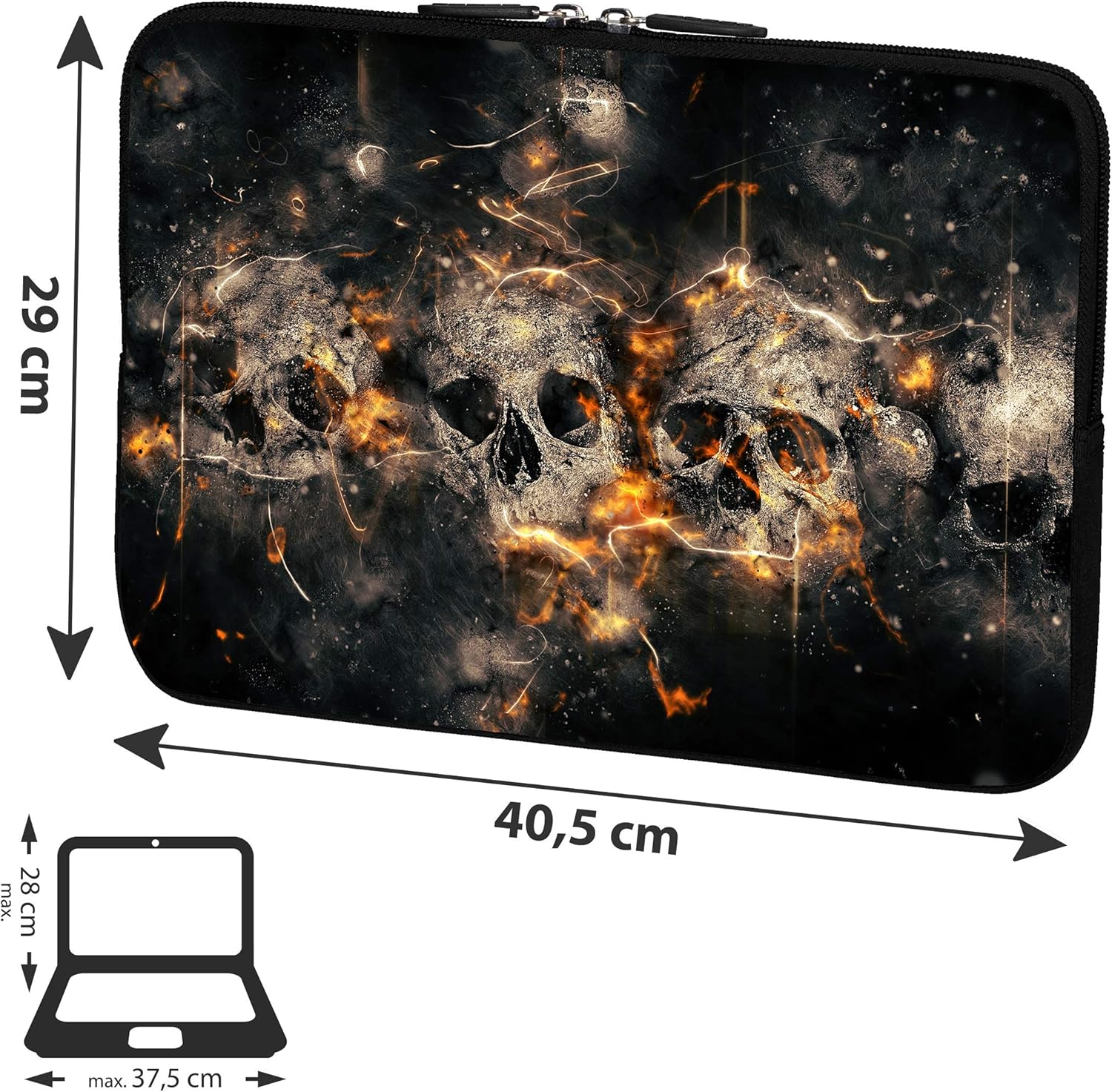 PEDEA Design Protective Case for Notebook up to 15.6 Inches (39.6 cm) with Design Mouse Pad Skulls, 15,6 Zoll + Mauspad - Image 3