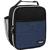 opux Premium Insulated Lunch Box, Soft School Lunch Bag for Kids Boys Girls, Leakproof Small Lunch Pail Men Women Work, Reusable Compact Cooler Tote Lunchbox for Office Adult, Heather Navy