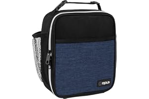OPUX Premium Insulated Lunch Box, Soft School Lunch Bag for Kids Boys Girls, Leakproof Small Lunch Pail Men Women Work, Reusable Compact Cooler Tote Lunchbox for Office Adult, Heather Navy