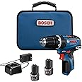 Bosch GSB12V-300B22 12V Max Brushless 3/8 In. Hammer Drill/Driver Kit with (2) 2.0 Ah Batteries