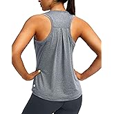 Women's Workout Tops Racerback Athletic Tank Tops Sleeveless Loose Fit Yoga Running Gym Shirts for Women