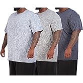 Real Essentials 3 Pack: Men’s Big & Tall Short Sleeve Dry Fit Crew Neck T-Shirt - Gym Workout Athletic Running Tee (3XT-5XT)