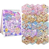 20 Sets 3D Scene Sticker Book for Kids & Adults Fun Mini Cute Kawaii Stickers Therapy 3D Stickers Book Relief Stress Pass The Time