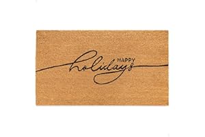 THEODORE MAGNUS Holidays Door Mat - Welcome Mat for Front Door with Non-Slip Backing - Durable Doormat - Perfect for Outside Entrance and Entryway Matt - Outdoor/Indoor - Happy Holidays - 17" x 30"