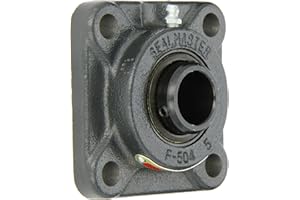 Sealmaster SF-16 Standard Duty Flange Unit, 4 Bolt, Regreasable, Felt Seals, Setscrew Locking Collar, Cast Iron Housing, 1" Bore, 3-3/4" Overall Length, 2-3/4" Bolt Hole Spacing Width, 17/32" Flange Height
