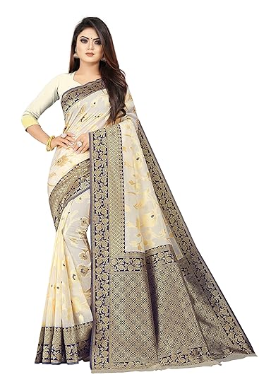 Women's Pure Organic Cotton linen Blend Saree
