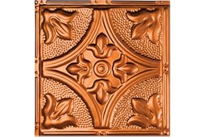 Great Lakes Tin Jamestown Copper Ceiling Tiles - Perfect for DIY and Home Renovation Projects - Easy to Install (12X12 Inch Sample)