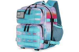 HongXingHai 9L Tactical Assault Backpack Gym Backpack Hiking Travel Backpack Camping Backpack (Rainbow Tie-Dye)