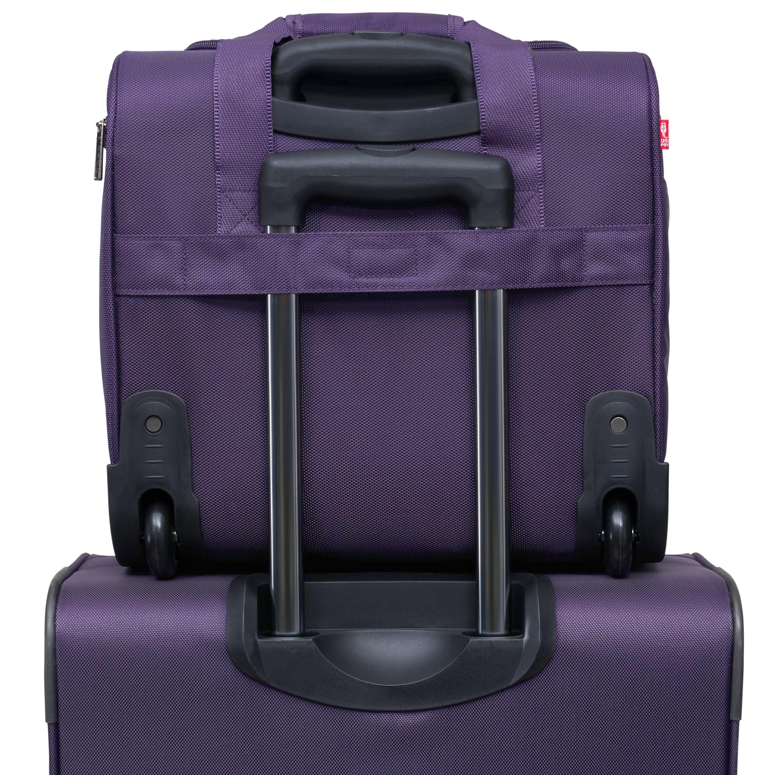 TPRC Smart Under Seat Carry-On Luggage with USB Charging Port, Purple, Underseater 15-Inch