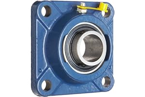 SKF FY 1. TF Ball Bearing Flange Unit, 4 Bolts, Setscrew Locking, Regreasable, Contact and Flinger Seal, Cast Iron, Inch, 1" Bore, 2-3/4" Bolt Hole Spacing Width, 3150lbf Dynamic Load Capacity
