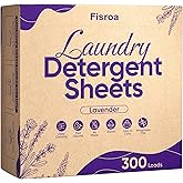 Lavender Laundry Detergent Sheets Travel Eco-friendly 300 Loads Fisroa Clothes Washing Detergent Sheets Plastic-Free Washer S