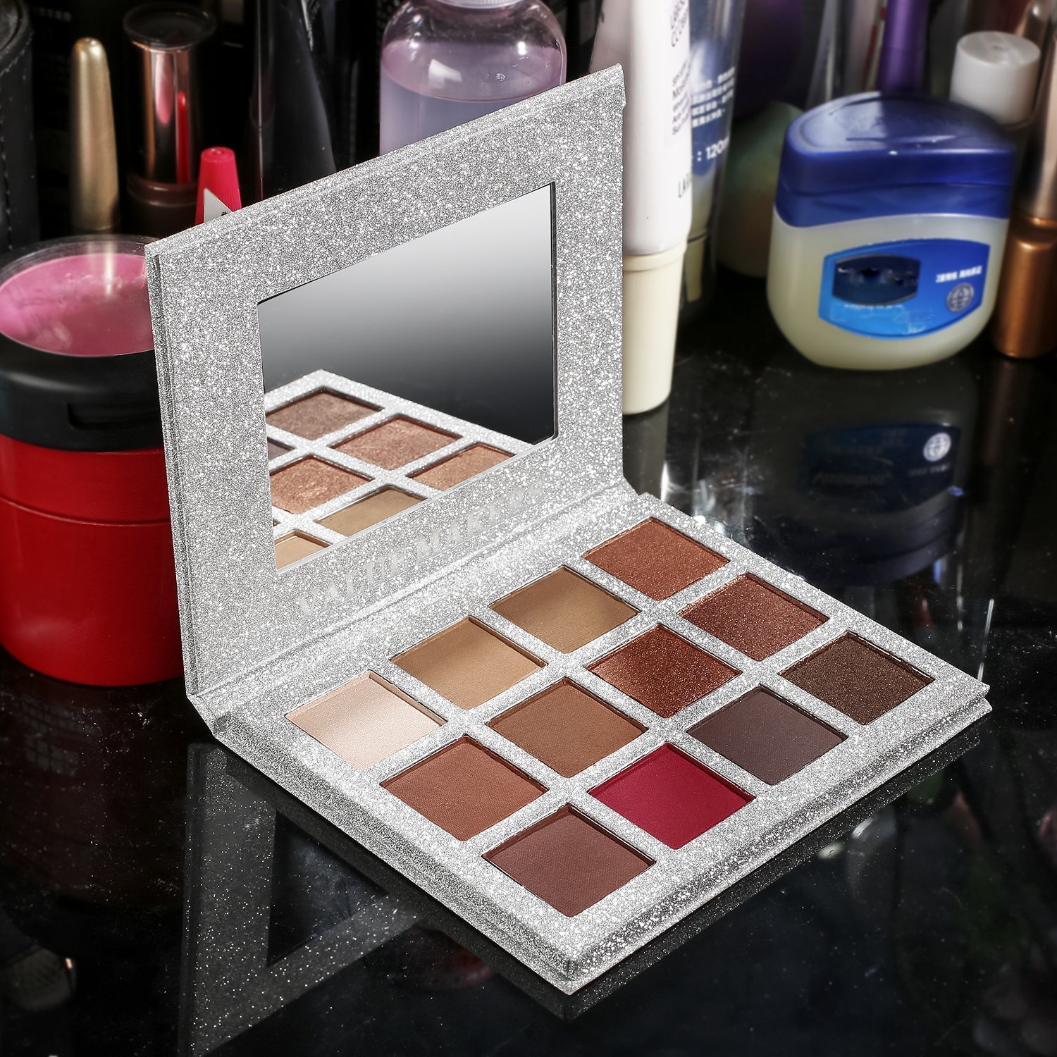 Eyeshadow Makeup Palette, Valuemakers 12 Colors Waterproof & Ultra Pigmented Make-up Eye Shadows - Matte and Shimmer EyeShadow Powder Cosmetic Makeup Set- Vegan and Cruelty Free