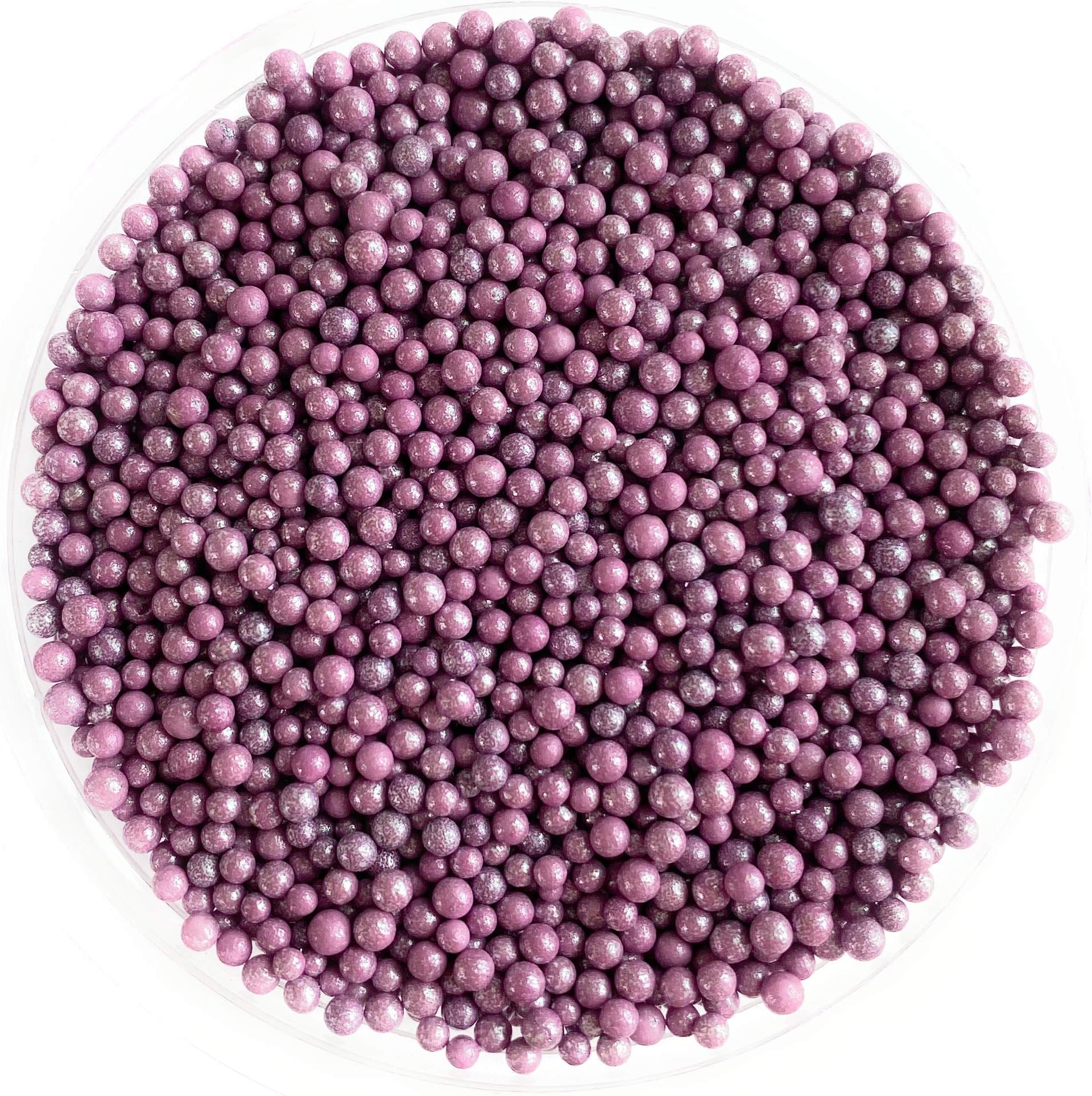 Ultimate Baker Edible Pearls Mini Purple Beads for Cake Decorating (Bag Packaged) (16oz)