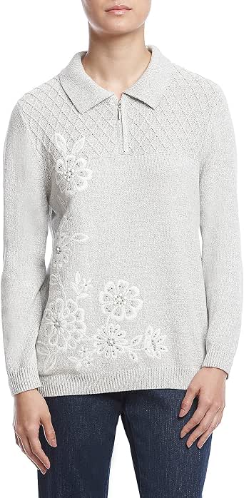 alfred dunner floral sweater