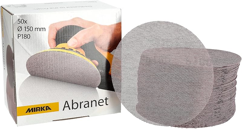 Mirka Abranet Ø150 mm Hook & Loop P180 Sanding Disc 50 pcs