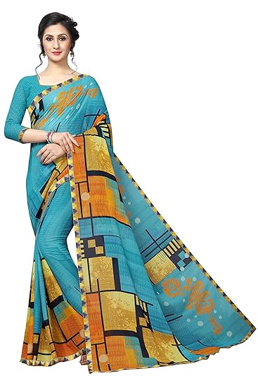 Georgette with Blouse Piece Saree (SDPL-Anika 08_Multicolored_FS)