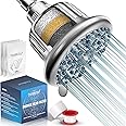 PureAction Shower Head Filter For Hard Water - 7 Settings High Pressure Filtered Shower Head with Filters for Chlorine and Fluoride - Water Softener Showerhead with Filter for Hair and Skin