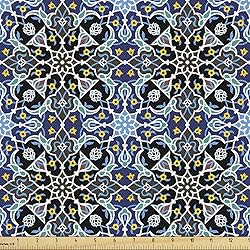 Ambesonne Moroccan Fabric by The Yard, Bohemian