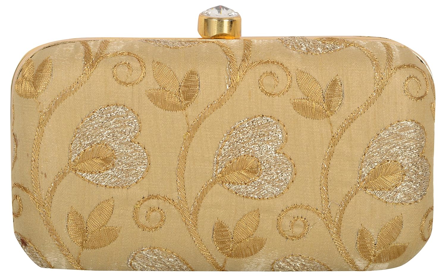 tooba handicraft party wear hand embroidered box clutch bag purse for bridal, casual, party, wedding