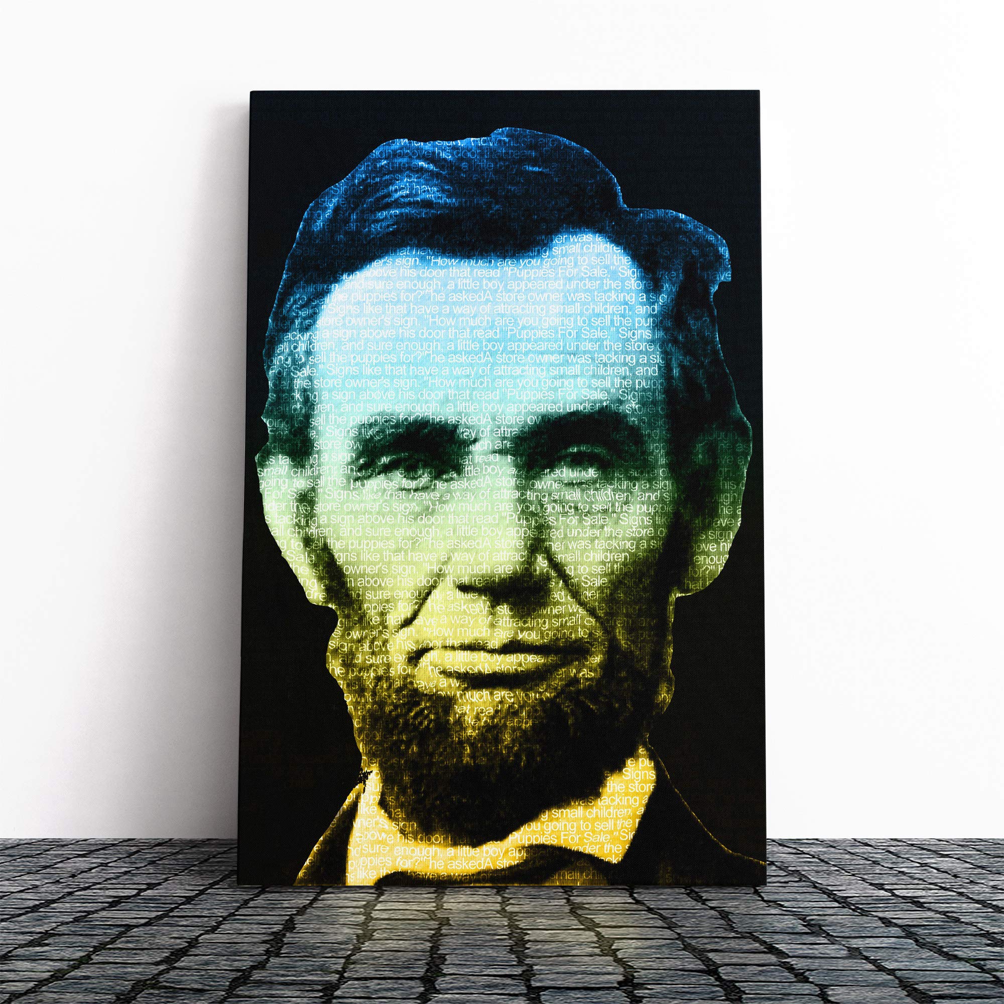Abraham Lincoln President Canvas Print | Gallery Wrapped 30mm Frame Wall Art | 20x14 inches | Ready to Hang | Modern Picture | Living Room Bedroom Lounge Office