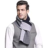RIONA Men's 100 Australian Merino Wool Scarf Knitted Soft Warm Neckwear