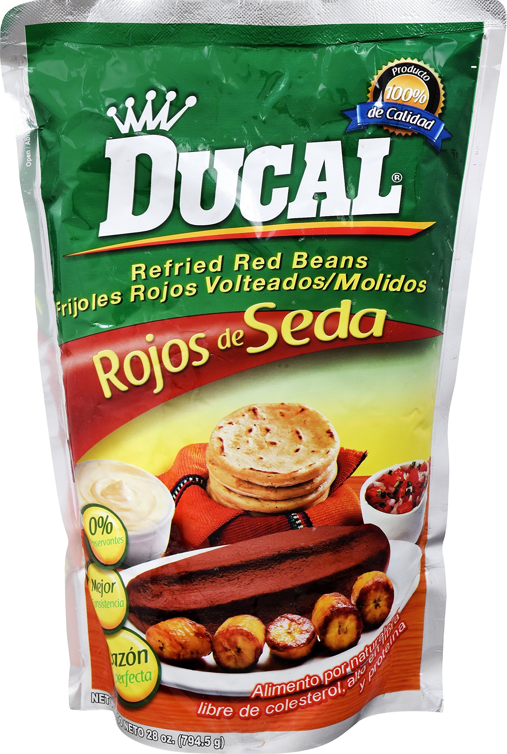 Ducal Refried Red Beans Pouch, 28 Ounce (Pack of 12)