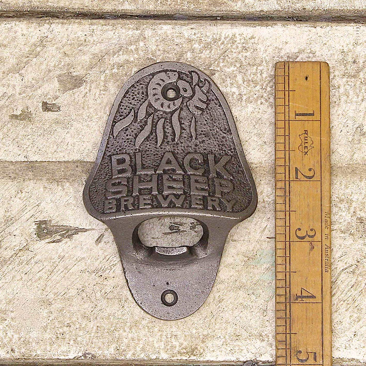 Hardware for You LTD Black Sheep Wall Mounted CAST Iron Bottle Opener Fixing Screws Supplied